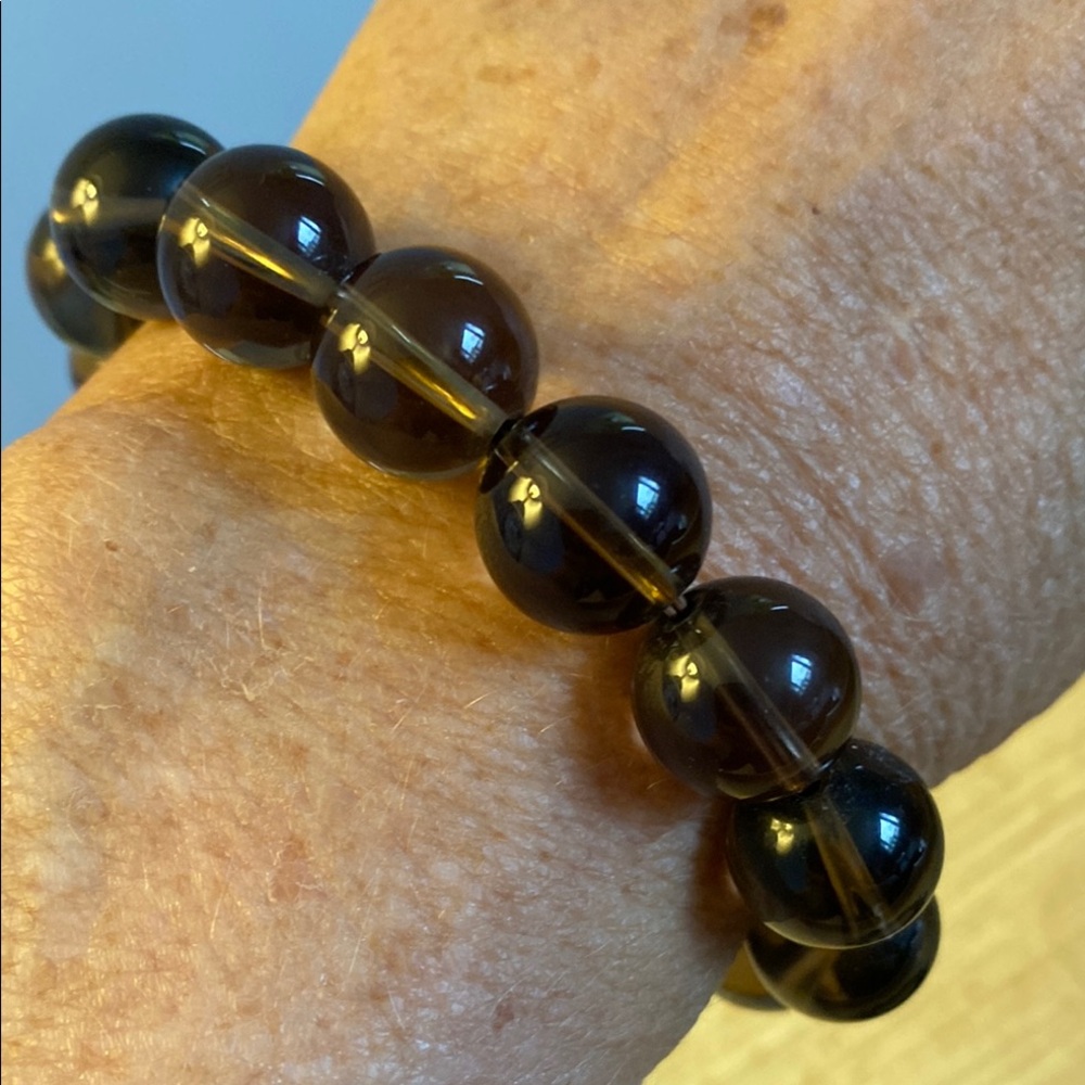 Vintage Smoky Quartz Beaded Bracelet
